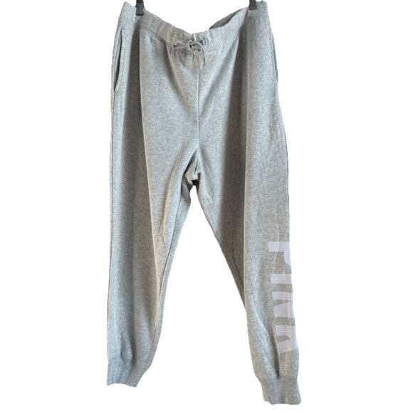 Victoria’s Secret PINK Women’s XXL Jogger Sweat Pants Gray White Letters Lounge - Picture 1 of 12